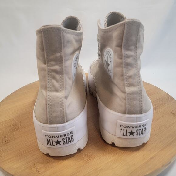 Converse All Star Chuck Taylor High Skateboarding Platform Women 9.5 Tan - Picture 4 of 14